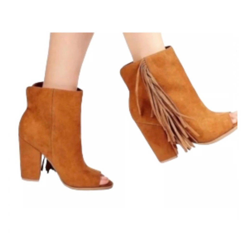 DV by Dolce Vita Peep Toe Fringe Booties